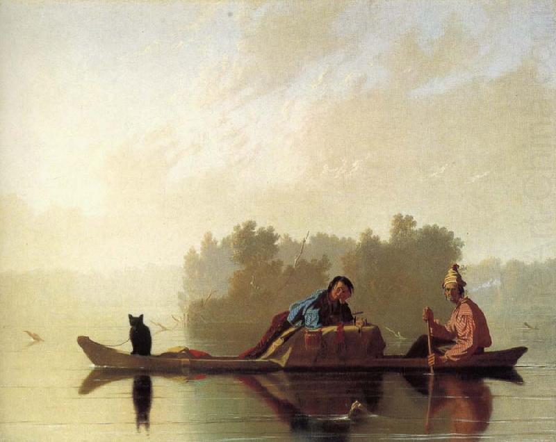 Fur hand put on boots on the Missouri, George Caleb Bingham